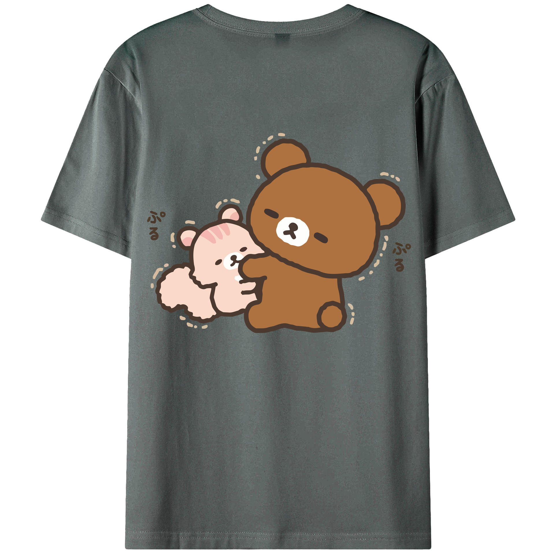 （画像用） リラックマ リラックマ キイロイトリ Rilakkuma Korilakkuma Kiiroitori 綿100％ メンズ半袖Tシャツ（バックプリント） 通気性